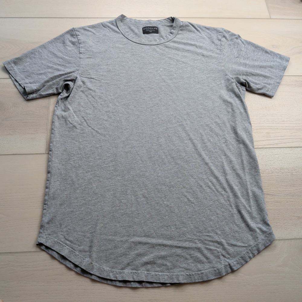 Goodlife Crew Neck T-Shirt Mens Large Cotton Blend Heather Grey Made in USA
